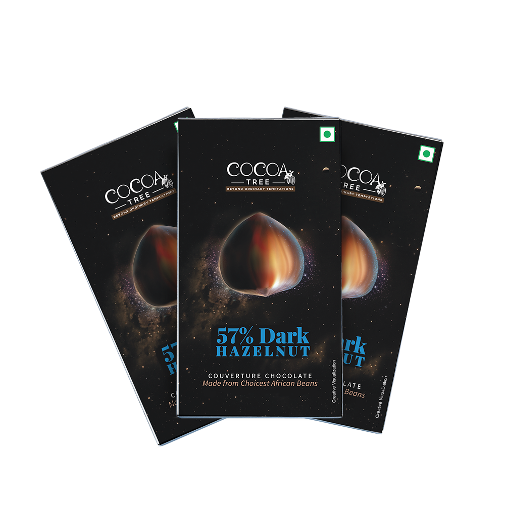 57% Dark Hazelnut set of 3 Chocolate Bars